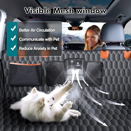 L Back Seat Extender for Dogs (Black / L Pickup Truck/Cars / Mid-Size SUV)