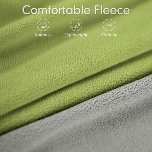 2 Pack Fleece Dog Sweater Pullover Lightweight Reflective Jacket (XX-Large / Grass Green & Grey)