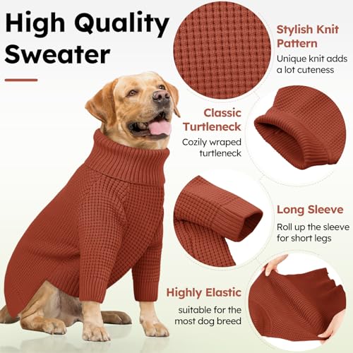 Dog Sweaters Large Dogs (Saddle Brown / X-Large)