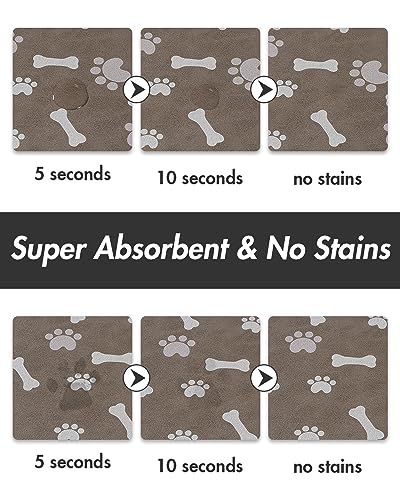 Absorbent Pet Feeding Mat (MP-BROWN / 17"x34")