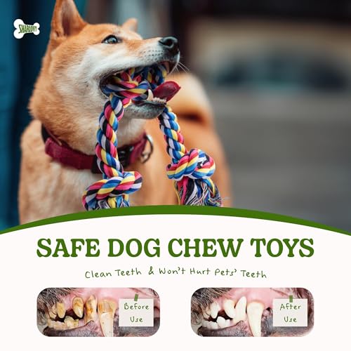 Dog Rope Toy for Large Dogs Heavy Duty Dog Chew Toys for Aggressive Chewers (2 Pack-Large / Large)
