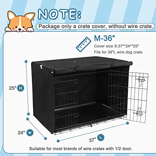 36 inch Dog Crate Cover Fit for 36 inch Wire (36.0"L x 23.0"W x 25.0"H / Black)