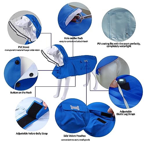 Waterproof Dog Raincoat (Blue / 4X-Large)