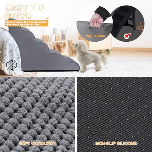 Dog Stairs for Small Dogs (Grey / 33.1*15.7*22.5)