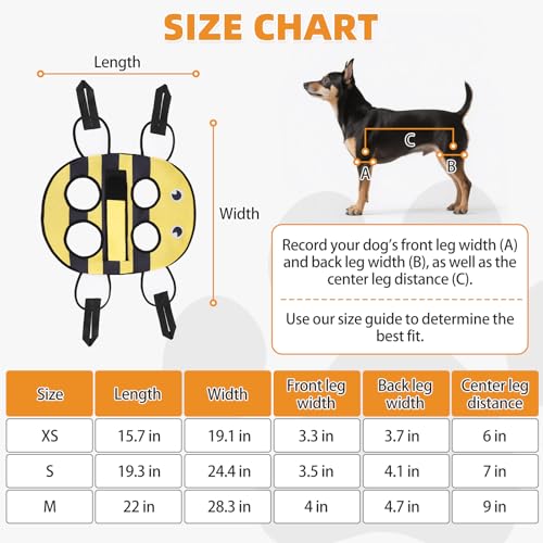 Dog Grooming Hammock for Small Dogs Cats (X-Small / Yellow Bee)