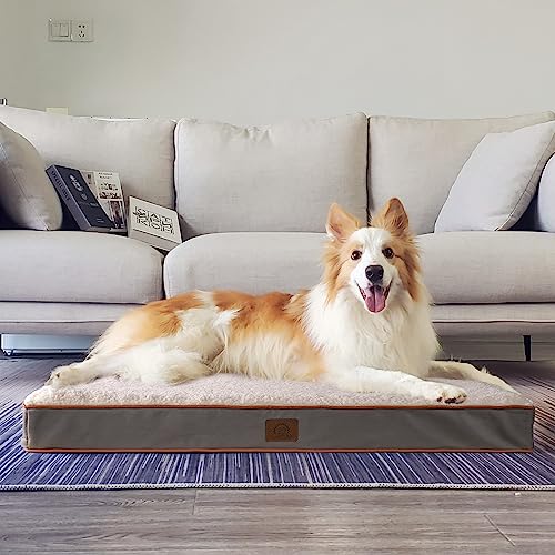 Washable Orthopedic Small Dog Bed (Light Grey / 24.0"L x 16.0"W x 3.0"Th)