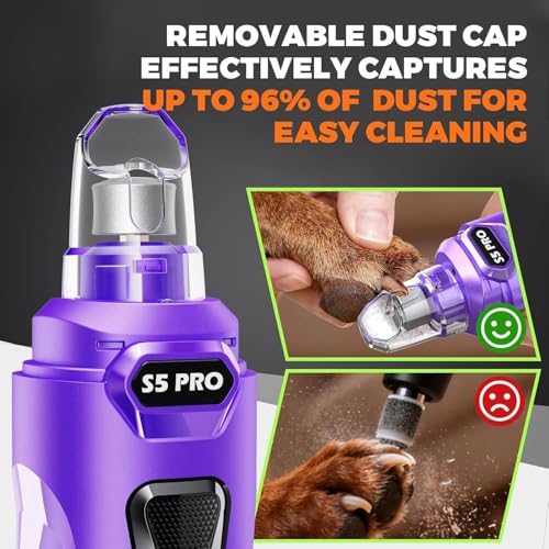 Whisper Quiet Dog Nail Grinder Safe & Stress (Purple)