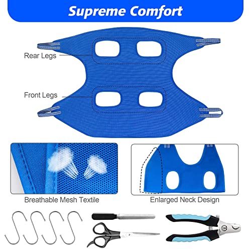 Pet Grooming Hammock (S for Small Dogs 30LB / Blue)