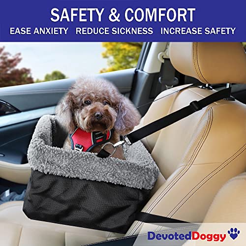 Deluxe Dog Car Seat Fits Pets up to 15lbs (Black-Grey)