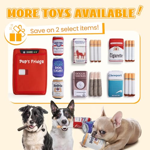 Squeaky Beer Dog Toys with a Fridge (Beer)