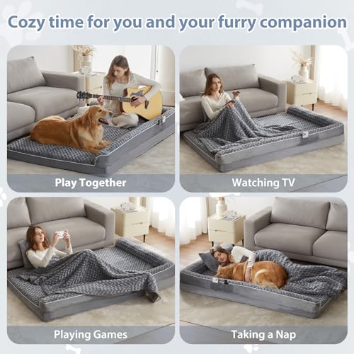 Orthopedic Washable Dog Bed (Gray / 71.0"l x 46.0"w x 7.5"th)