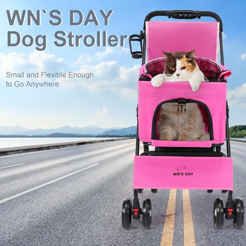 3 in 1 Pet Dog Stroller for Small Medium Dogs 10 (Pink)