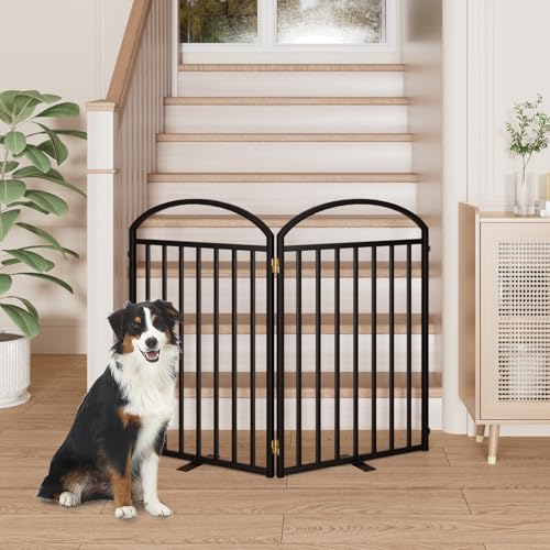 2 Panels Full Matel Freestanding Dog Gates (【2 Panels】48"W*32H" / Black)
