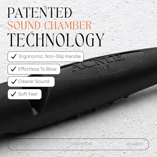 Alpha 211.5 Professional Dog Training Whistle with Enhanced Ergonomic Grip. BPA (Black)