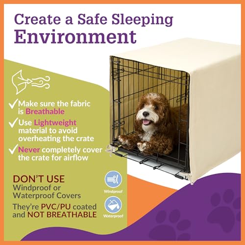 Dog Crate Cover (Navy Blue / 42.0"L x 28.0"W x 30.0"H)