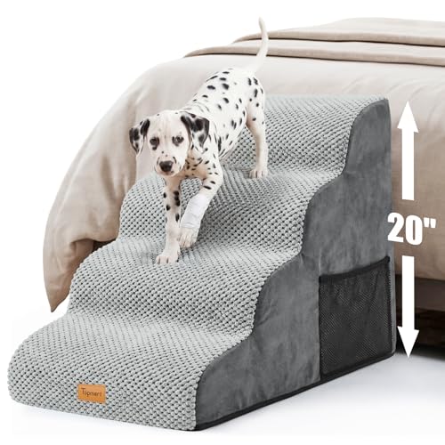 High Density Foam Dog Stairs 4 Tiers (Grey / 28.5*15.7*20.5)
