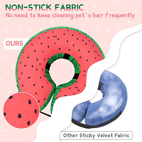 Inflatable Dog Cone Collar for Large Medium Small Dogs (Donut Red / M(Neck 9"-12.5"))