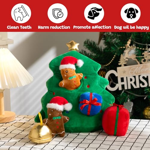 Christmas Squeaky Hide and Seek Dog Toys for Small and Medium (Christmas Tree)