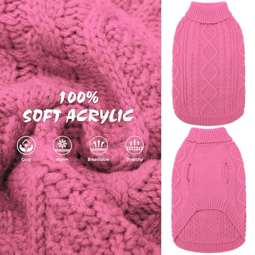 Dog Sweater for Small Dogs (Pink / X-Small)