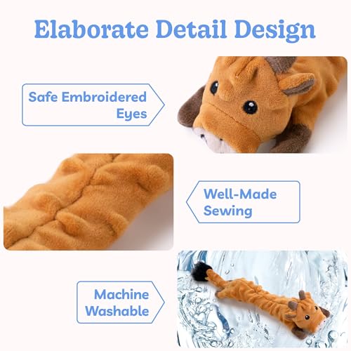 Dog Squeaky Toys Pack (Small / Bubble Plush-Cow)