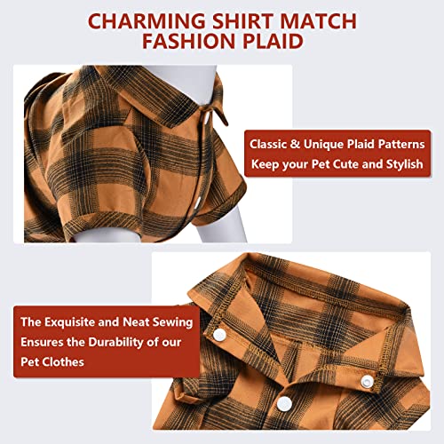 Dog Shirt Plaid Dog Clothes for Medium Large Dogs Boy Girl Soft Pet T (7XL-(90lb~105lb)-Chest~43" / Yellow)