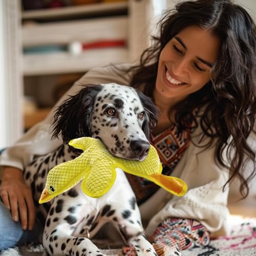 No Stuffing Dog Squeak Toys (Yellow)