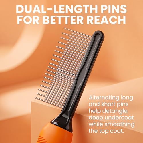 Poodle Grooming Comb (Orange / Detangling Pet Comb)