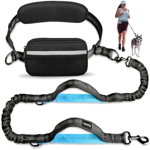 Hands Free Dog Running Leash with Zipper Pouch (Large)