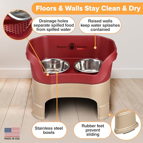Neater Feeder Deluxe Mess (Large + Standard Bowl / Cranberry)