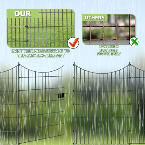 10‑Panel No‑Dig Garden Fence with Gate (10pc 23.6 ft(L) X 40 in(H)with Gate-Concave)