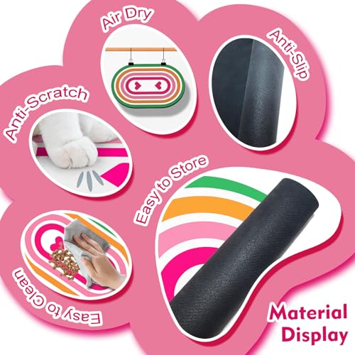 Dog Feeding Mat 24''x16'' (24''x16'' / Pink Heart)