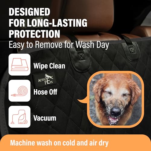 Black Car Rear Seat Cover for Dogs (Black / Standard)