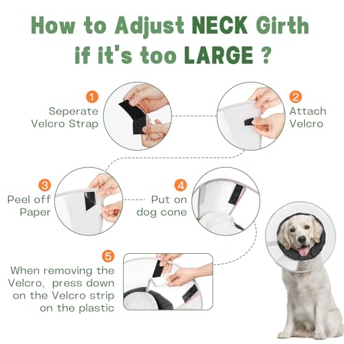 Dog Cone Collar with Soft Liner to Stop Licking (Matte Black / L(Depth: 9.8, Girth: 14-17.5))