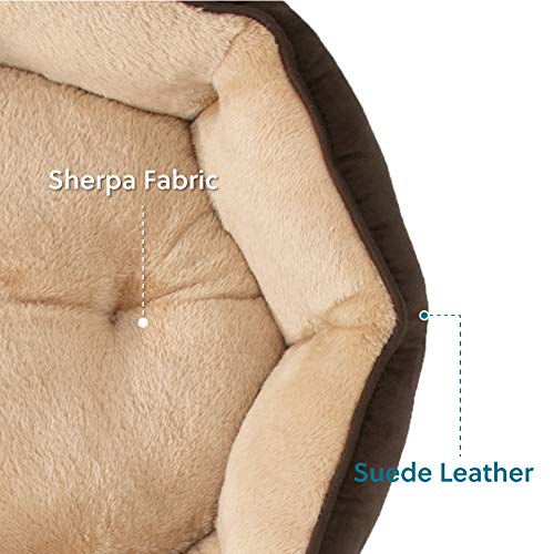 Small Dog Bed Washable (20"L x 19"W x 6"Th / Brown)