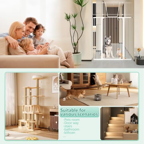 51" Extra Tall Cat Gate 28.5" (White / 51"H,28.5-35"W-White)