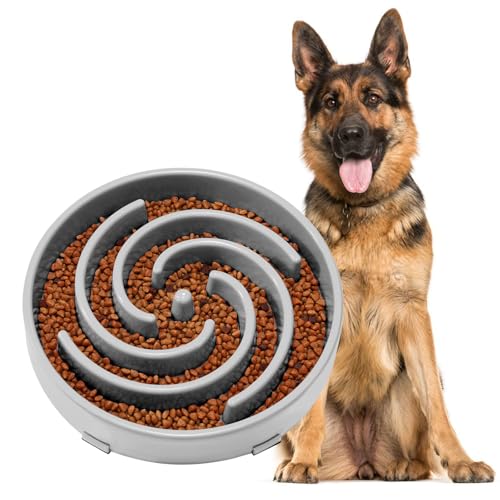 Slow Feeder Dog Bowl (Large / E-Light Grey)