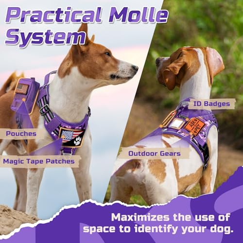 Tactical Dog Harness for X (Purple Camo / X-Large)