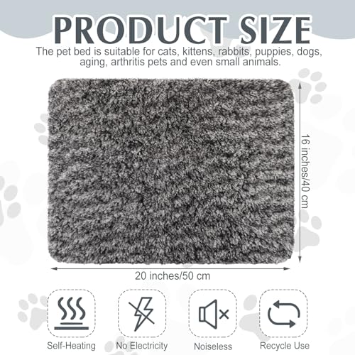 4 Pack Self Warming Cat Mat for Pets (16 x 20 Inch / Gray)