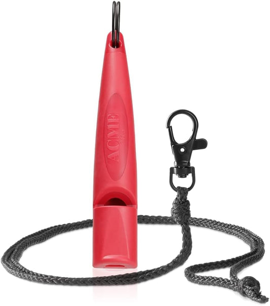 Alpha 210.5 Professional Dog Training Whistle with Lanyard. Enhanced Ergonomic Grip. BPA (Carmine Red/Black)