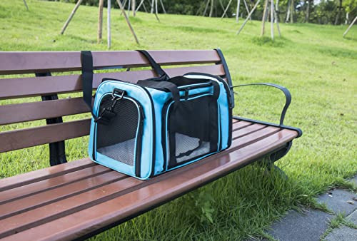 Soft Sided Carrier for Small Medium Cats Dogs (20.0"L x 13.0"W x 13.0"H / Blue)