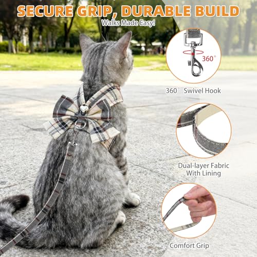Small Dog Harness and Leash Set (Beige / M (Chest Girth: 16.1"-18.9"))