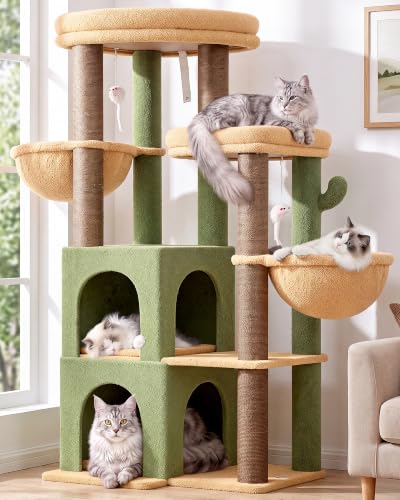 Cactus Cat Tree Tower for Indoor Cats Large Adult (Cactus / XXL)