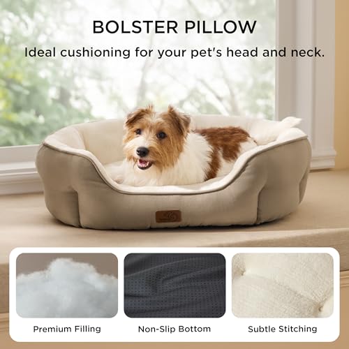 Medium Dog Bed Washable (28"L x 24"W x 8"Th / Camel)