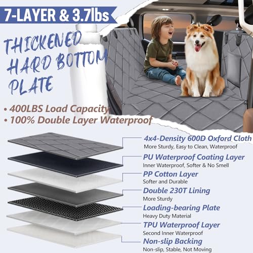 Dog Truck Seat Cover for Back Seat (XL - For Full Size Truck / Full Size SUV / Grey)