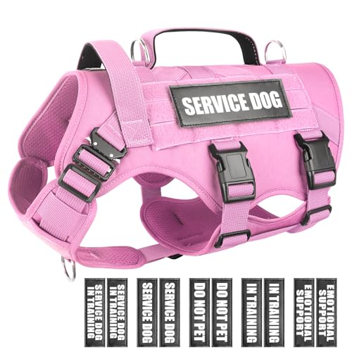 Service Dog Vest Harness for Large Dog (Large / Pink)