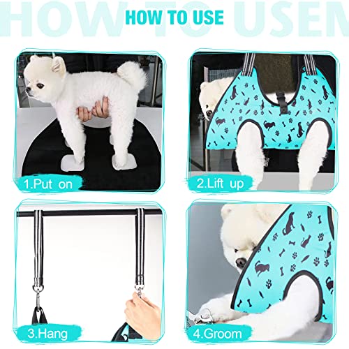 Dog Grooming Hammock (XXL for Giant Dogs 120LB / Cyan)