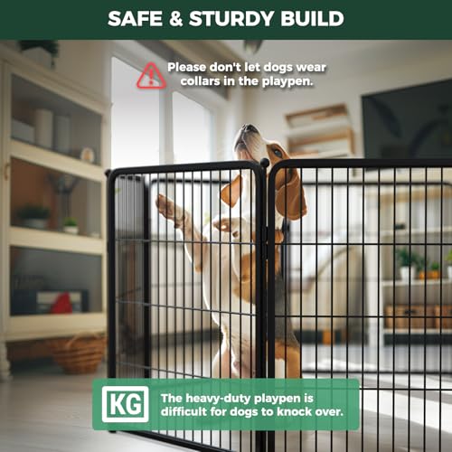 Homeplus Indoor Dog Playpen with Divider Connectors (Black / 32"H)
