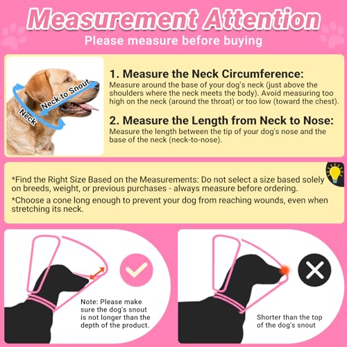 Dog Cone to Stop Licking (Hot Pink / XL(Neck: 16.5"-20.5"))
