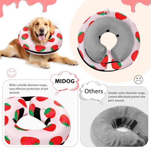 Inflatable Dog Cone (Strawberry / M(12"-15"))