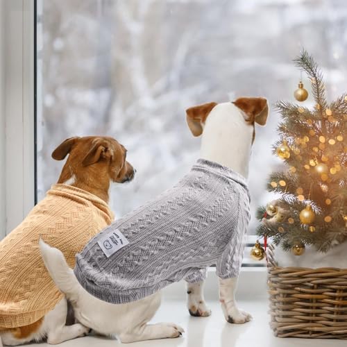 4 Pack Dog Knitted Sweater Dog Clothes for Small Medium Dogs (Medium)